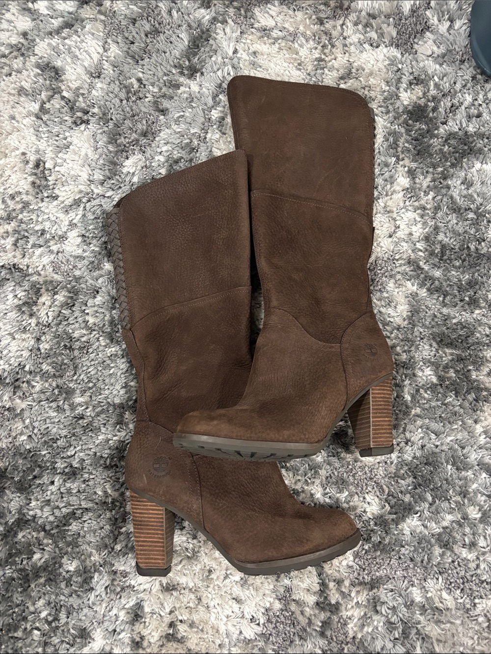Timberland Women's Brown Mid-Calf leather Heeled Boots